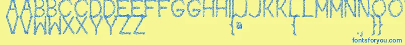 Kaori Font – Blue Fonts on Yellow Background