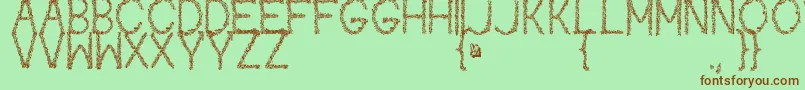 Kaori Font – Brown Fonts on Green Background