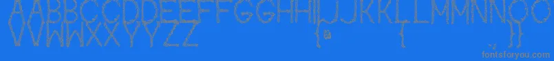 Kaori Font – Gray Fonts on Blue Background