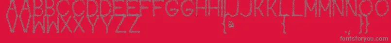 Kaori-Schriftart – Graue Schriften auf rotem Hintergrund