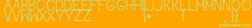 Kaori Font – Green Fonts on Orange Background