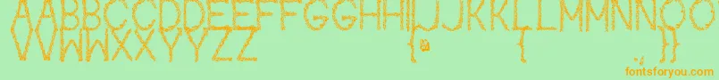 Kaori Font – Orange Fonts on Green Background