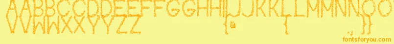 Kaori Font – Orange Fonts on Yellow Background