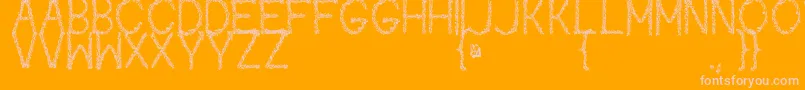 Kaori Font – Pink Fonts on Orange Background