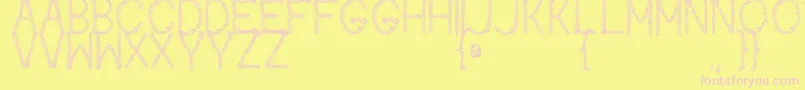 Kaori Font – Pink Fonts on Yellow Background