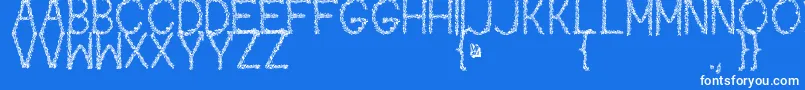 Kaori Font – White Fonts on Blue Background