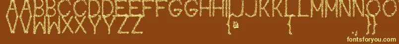 Kaori Font – Yellow Fonts on Brown Background