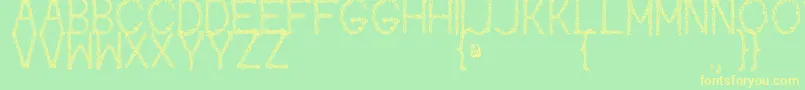 Kaori Font – Yellow Fonts on Green Background