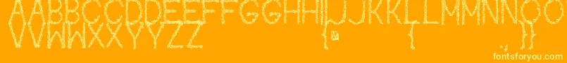 Kaori Font – Yellow Fonts on Orange Background