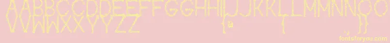 Kaori Font – Yellow Fonts on Pink Background