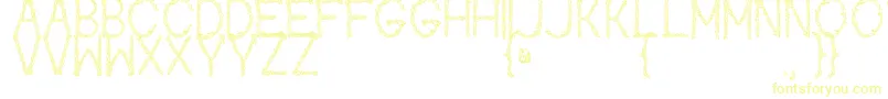 Kaori Font – Yellow Fonts on White Background