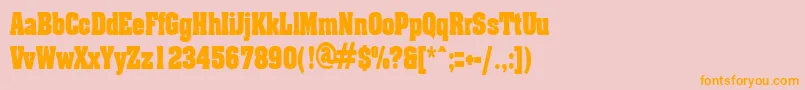 AcklincondensedRegular Font – Orange Fonts on Pink Background