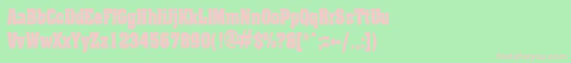 AcklincondensedRegular Font – Pink Fonts on Green Background