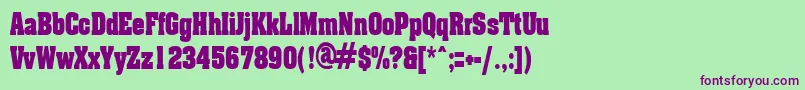 AcklincondensedRegular Font – Purple Fonts on Green Background