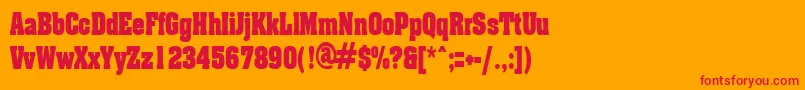 AcklincondensedRegular Font – Red Fonts on Orange Background