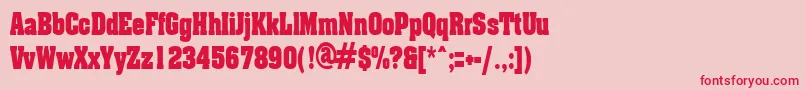 AcklincondensedRegular Font – Red Fonts on Pink Background