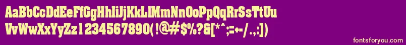 AcklincondensedRegular Font – Yellow Fonts on Purple Background