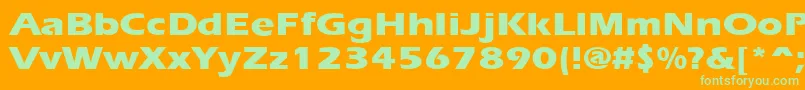 Ergoxbe Font – Green Fonts on Orange Background