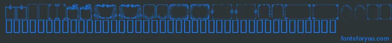 KrChristmasFrames Font – Blue Fonts on Black Background