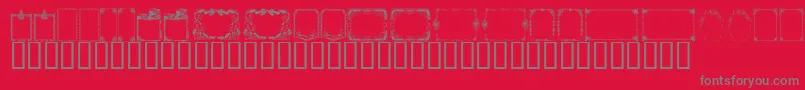 KrChristmasFrames Font – Gray Fonts on Red Background