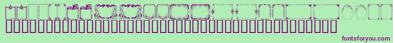 KrChristmasFrames Font – Purple Fonts on Green Background