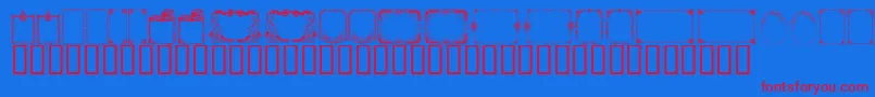 KrChristmasFrames Font – Red Fonts on Blue Background