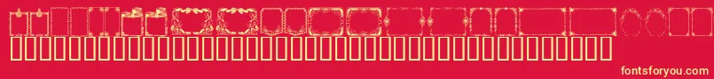 KrChristmasFrames Font – Yellow Fonts on Red Background