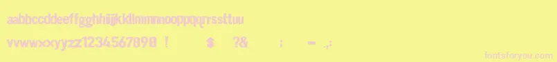 フォントDirt2stickler – ピンクのフォント、黄色の背景