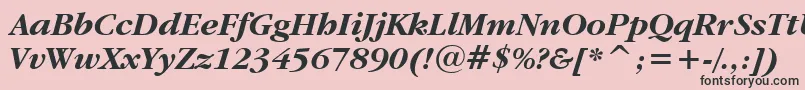 GaramondItcBoldItalicBt Font – Black Fonts on Pink Background