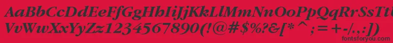 GaramondItcBoldItalicBt Font – Black Fonts on Red Background