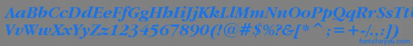 GaramondItcBoldItalicBt Font – Blue Fonts on Gray Background