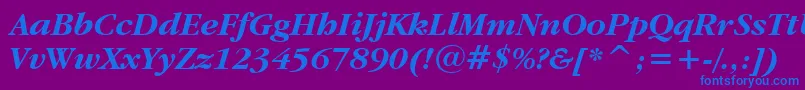 GaramondItcBoldItalicBt Font – Blue Fonts on Purple Background