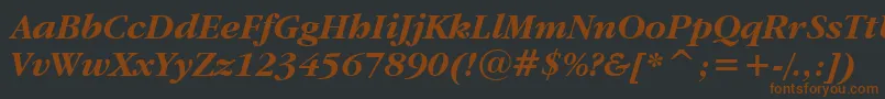 GaramondItcBoldItalicBt-fontti – ruskeat fontit mustalla taustalla