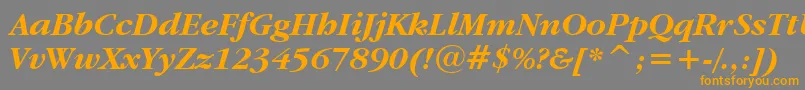 フォントGaramondItcBoldItalicBt – オレンジの文字は灰色の背景にあります。