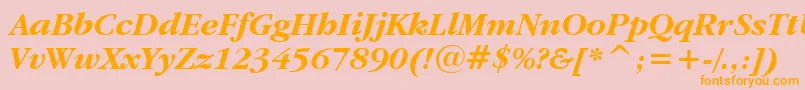 GaramondItcBoldItalicBt Font – Orange Fonts on Pink Background