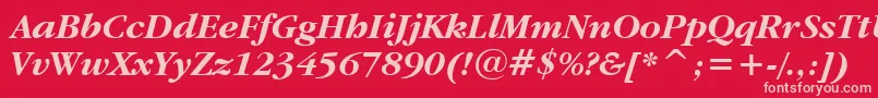 GaramondItcBoldItalicBt Font – Pink Fonts on Red Background