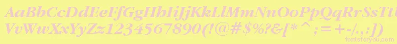 GaramondItcBoldItalicBt Font – Pink Fonts on Yellow Background