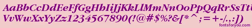 GaramondItcBoldItalicBt Font – Purple Fonts on Pink Background