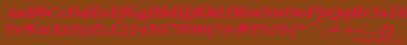 GaramondItcBoldItalicBt Font – Red Fonts on Brown Background