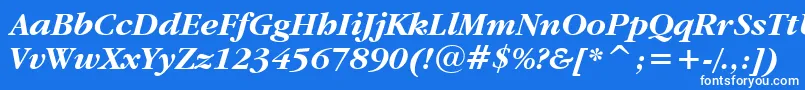 フォントGaramondItcBoldItalicBt – 青い背景に白い文字