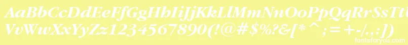 GaramondItcBoldItalicBt Font – White Fonts on Yellow Background