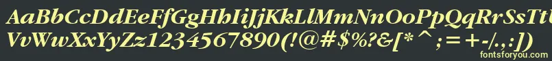 GaramondItcBoldItalicBt Font – Yellow Fonts on Black Background
