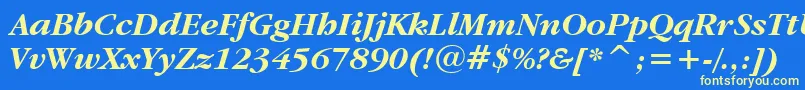 GaramondItcBoldItalicBt Font – Yellow Fonts on Blue Background