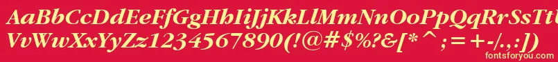 GaramondItcBoldItalicBt Font – Yellow Fonts on Red Background
