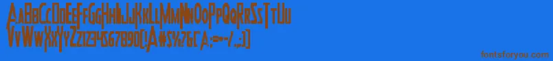 Heroesassemblecond Font – Brown Fonts on Blue Background