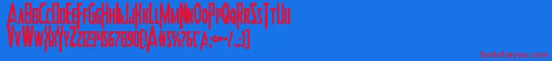 Heroesassemblecond Font – Red Fonts on Blue Background