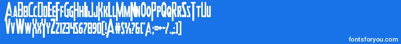 Heroesassemblecond Font – White Fonts on Blue Background