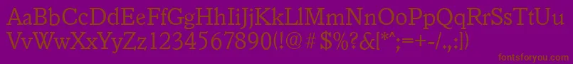 GranadaserialLightRegular Font – Brown Fonts on Purple Background