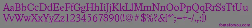 GranadaserialLightRegular Font – Purple Fonts on Gray Background