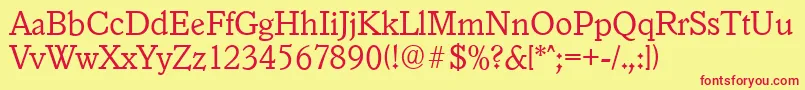 GranadaserialLightRegular Font – Red Fonts on Yellow Background
